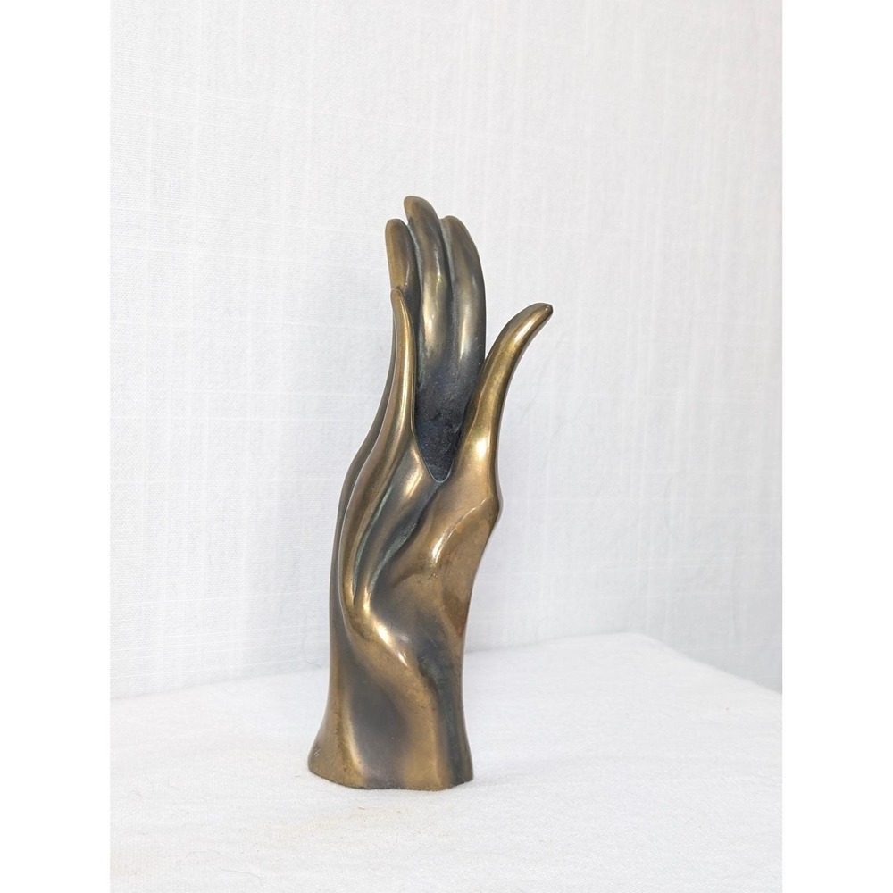 Vintage 1979 Bob Bennett Signed Bronze Hand Sculpture Bud Vase Modernist Art - Picture 14 of 14